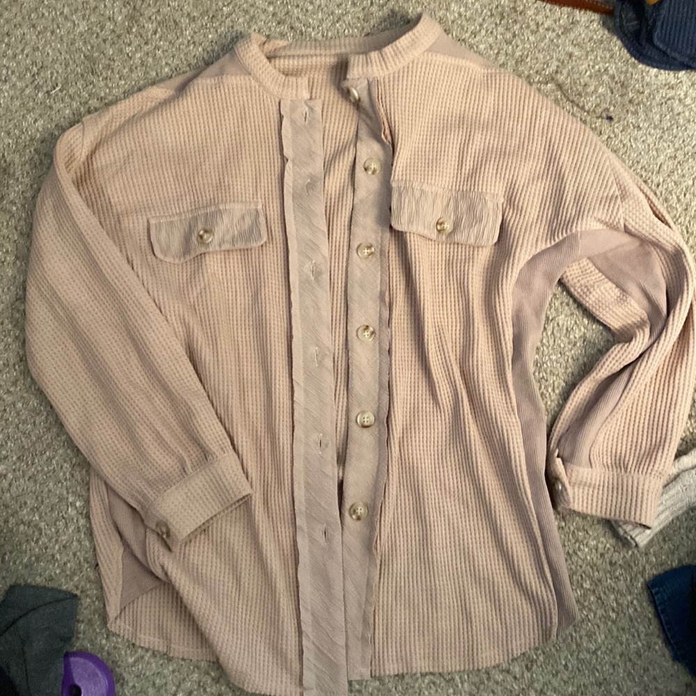 Tan Button Down Shacket - image 1